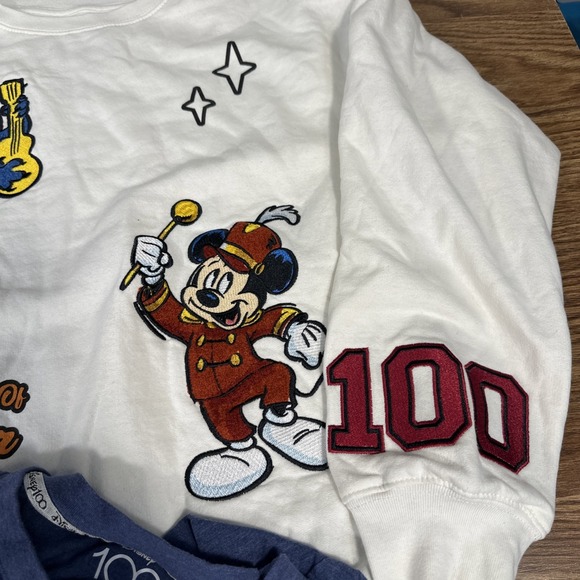 Walt Disney 100th Anniversary Embroidered Sweatshirt M And Blue Tshirt Med. Nice - Picture 4 of 8